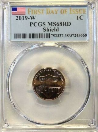 2019 - W Lincoln Shield Cent 1c Pcgs Ms68rd Red Lustrous West Point Penny Bu Gem