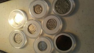 Canadian Coin Bundle 6 5 Cent Coins,  1902h,  1903,  1904,  1902,  1886,  1897 1907 25 Cen