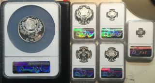 Korea - South 1970 Complete Set of 6 Silver Coins Proof set NGC PF66 68 2