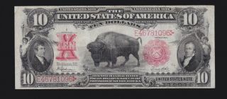 Us $10 1901 " Bison " Legal Tender Fr 122 Vf (- 096)