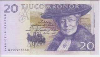Sweden Banknote P63a,  20 Kronor 1998,  Unc