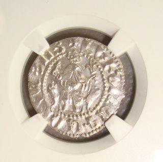 Ad 1198 - 1219 Armenia,  Levon I Medieval Silver Tram Ngc Ms62