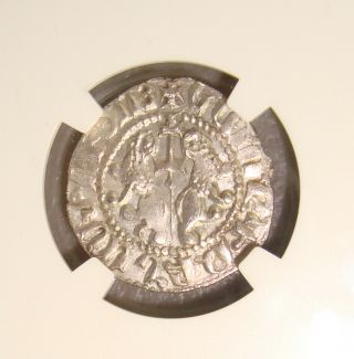 AD 1198 - 1219 Armenia,  Levon I Medieval Silver Tram NGC MS62 2