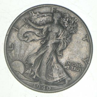 Xf,  1940 Walking Liberty 90 Silver Us Half Dollar - Coin 185