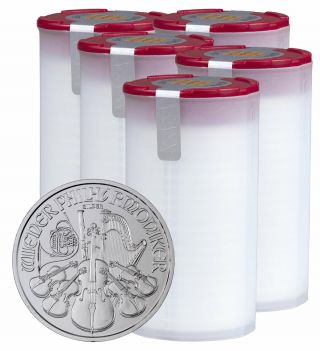 5 Rolls - 100 Coins 2019 Austria 1 Oz Silver Philharmonic Coins Sku59266