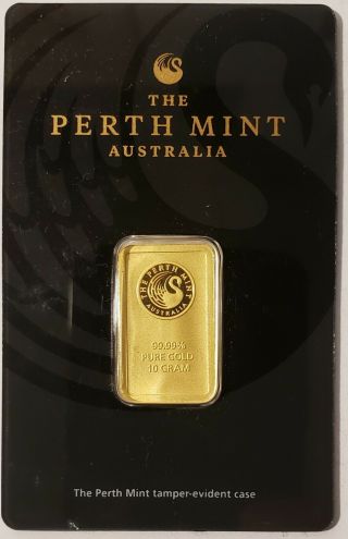 10 Gram Bar 99.  99 Pure Gold From The Perth Australia,  Tamper Proof Assay