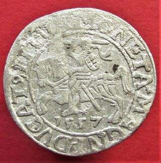 Silver Medieval Coin Poland Lithuania 1/2 Grosch 1557