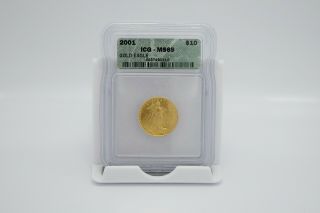 2001 American Gold Eagle 1/4 Oz $10 - Icg - Ms69 Coin