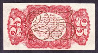 US 25c Fractional Currency Note 3rd Issue Red Back FR 1291 Ch CU 2