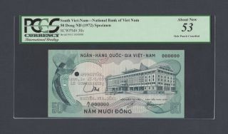 South Vietnam 50 Dong Nd (1972) P30s Specimen About Uncirculated