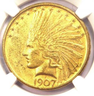1907 Indian Gold Eagle ($10 Coin) - Ngc Ms62 (choice Bu Unc) - $1,  850 Value