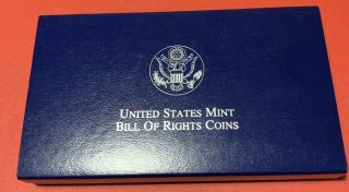 1993 Bill of Rights Commemorative 2 Coin Set PROOF /Box & 7