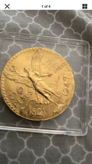 50 Pesos Gold Coin 1947 Mexico Centenario,  37.  5 Grams Pure Gold