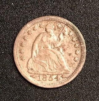 1854 Seated Liberty Half Dime Arrows Choice Coin Grade For Yourself