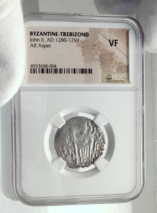 JOHN II EMPIRE of TREBIZOND Ancient Silver Byzantine Coin St Eugene NGC i77337 3
