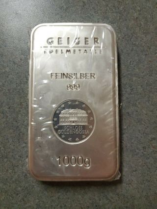 1 Kilo Silver Bar - Geiger (security Series/1000 Gram)