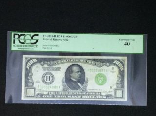 1928 $1,  000 Dollars Federal Reserve Note Pcgs 40 Extremely Fine