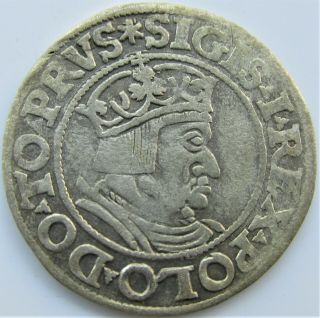 Medieval Poland Danzig Sigismund I Silver Gross 1535