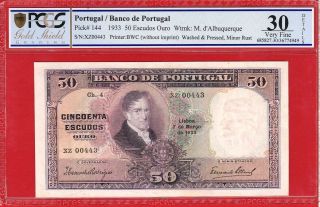 Pcgs 30,  Portugal,  50 Escudos Ouro,  1933.