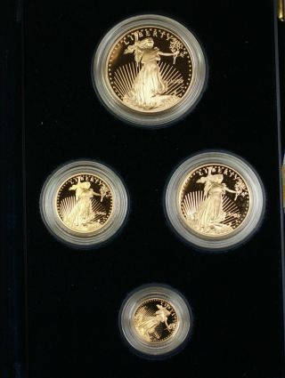 4 COIN SET - 1989 AMERICAN GOLD EAGLE PROOF COIN - & Papers 2
