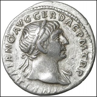 Trajan Ar Denarius Old Ancient Roman Silver Coin Rome Empire Imperial