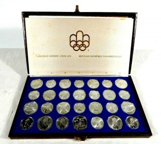 1976 Canada Commemorative Olympic Uncirculated 28 Coin Silver Set 32.  81 Ozt