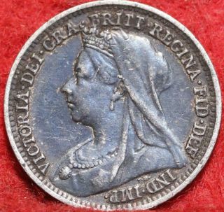 1899 Great Britain 3 Pence Silver Foreign Coin