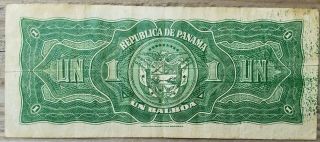 1941 Republica De Panama Un Balboa banknote 2