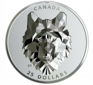 2019 Canada 1 Oz Multifaceted Animal Head Wolf Silver Proof Coin
