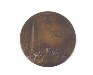 Belgian Bronze Art Medal “exposition International D’anvers” 1930 Alph Mauquoy