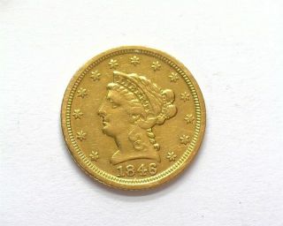 1846 - D Liberty Head $2.  5 Gold About Uncirculated Rare Low Mintage