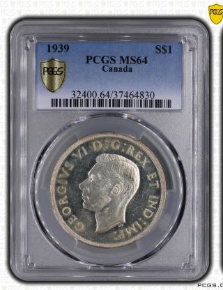 Canada 1939 Silver Dollar George Vi Pcgs Ms64