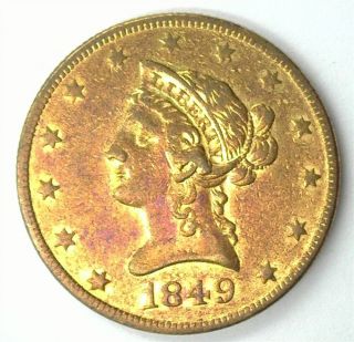 1849 - O Liberty Head $10 Gold Eagle Choice About Uncirculated Rare Low Mintage