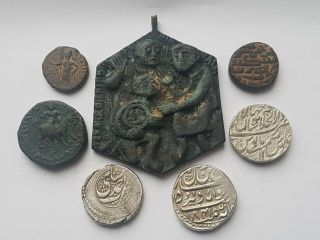 Ancient Byzantine mughal islamic coin sikh ranjit dev kushan indo greek medal 2
