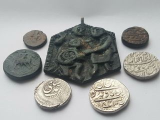 Ancient Byzantine mughal islamic coin sikh ranjit dev kushan indo greek medal 3