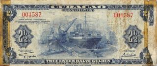 Curacao 2 1/2 Gulden 1942 P 36 Circulated Banknote Jlb6