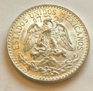 1945 50 Centavos Mexico Silver Coin 4