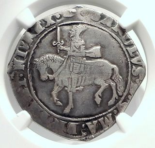 1636 Great Britain Uk King Charles I Silver 1/2 Crown Coin W Knight Ngc I80397