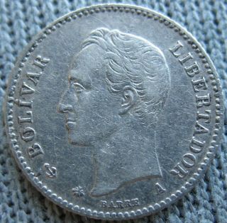 1874 - A Venezuela Silver 5 Centavos