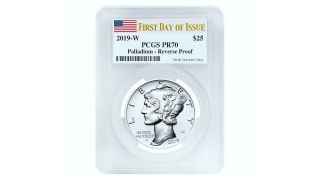 2019 - W 1 oz $25 Reverse Proof Palladium Eagle PCGS PF 70 FIRST DAY OF ISSUE 3