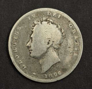 1826,  Great Britain,  George Iv.  Silver Shilling Coin.  F,