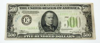 Series Of 1934 $500 Federal Reserve Note In Fine/vf Currency