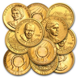 U.  S.  1/2 Oz Gold Commemorative Arts Medal (random) - Sku 8893