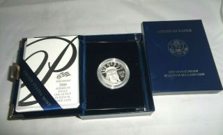 2008 - W Us $100 Platinum Proof Coin Statue Of Liberty W/ Box & Key Date