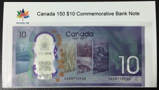 2017 Canada Commemorative $10 Dollar Polymer Bill In Protective Sheet / Card