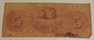 VERY RARE CIVIL WAR ERA 1862 BANK OF ORLEANS $5,  $10,  $20 AND $50 BANK NOTES 10
