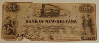VERY RARE CIVIL WAR ERA 1862 BANK OF ORLEANS $5,  $10,  $20 AND $50 BANK NOTES 5