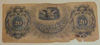 VERY RARE CIVIL WAR ERA 1862 BANK OF ORLEANS $5,  $10,  $20 AND $50 BANK NOTES 6