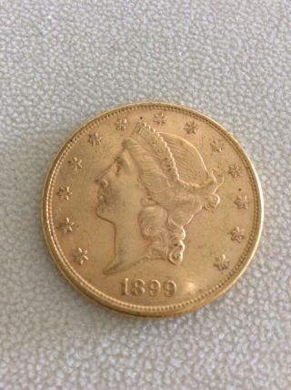 1899 S $20 Gold Double Eagle Motto Above Eagle