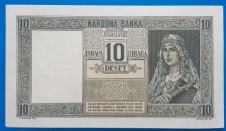 Yugoslavia,  Kingdom Of Yugoslavia; 10 Dinara 1939,  Aunc/aunc,
